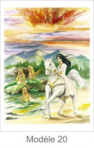 Le rêve des Filles du Rhin  !  Ce que souhaite dans sa profonde déréliction le Dieu Wotan.   L’acte qui ne s’accomplira pas sous cette forme : Brünnhilde Chevauchant près du Rhin et les trois ondines attendant le retour de l’anneau